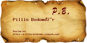 Pillis Bodomér névjegykártya